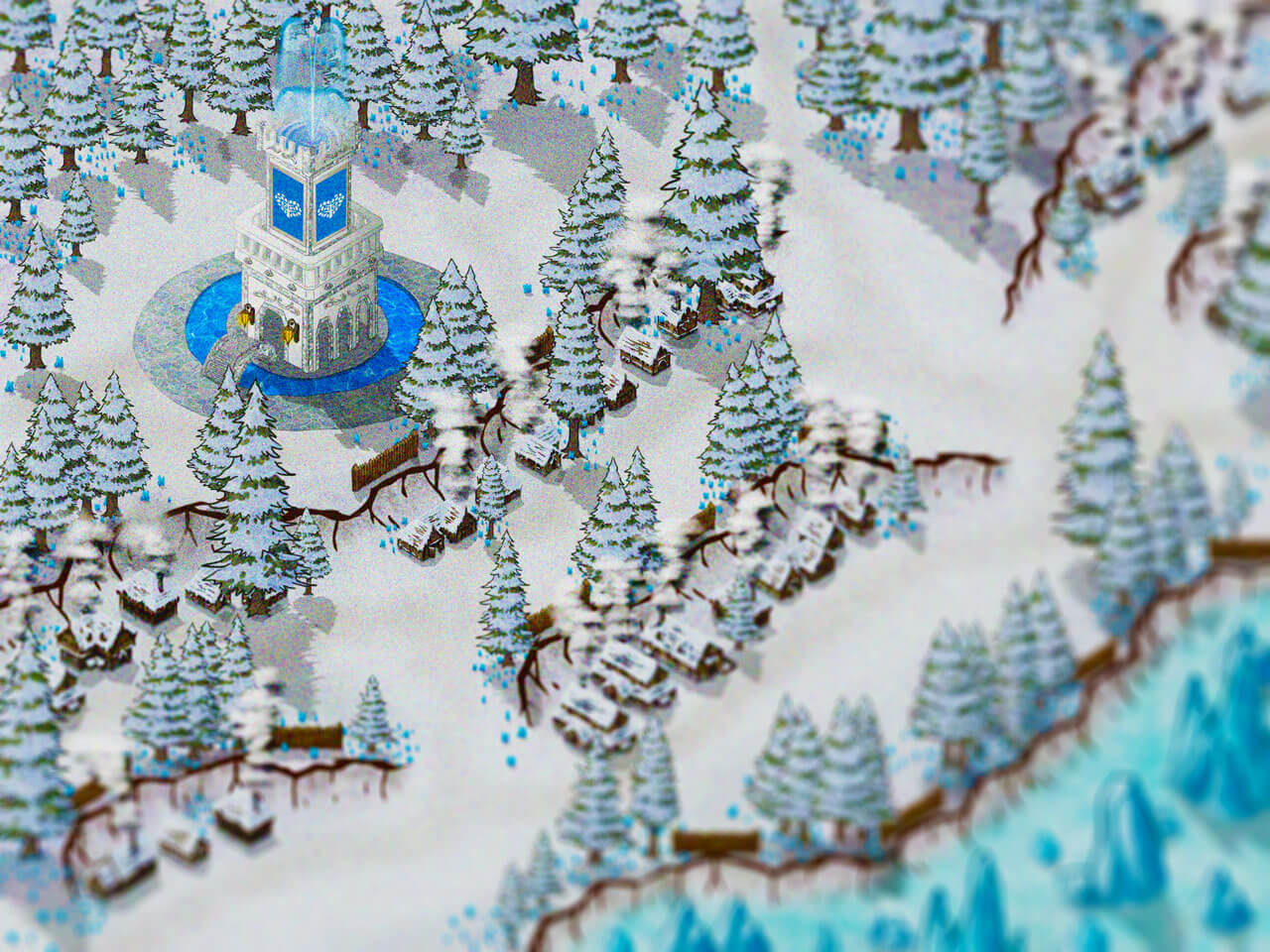 雪に覆われた村